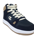 Champion high-top sneaker shoe for boys Rebound Mid Winterized S32719 BS501 blue-white-beige