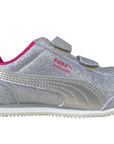 Puma girls' sneakers with velcro Whirlwind Glitz V PS 363973 12 silver