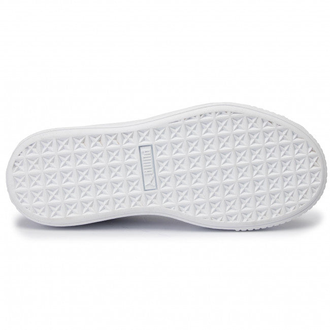 Puma women&#39;s sneakers shoe with wedge Basket Platform Metallic 366169 03 white