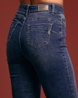 Griffai pantalone jeans da donna a palazzo con bottoni Flare DGP3262 denim