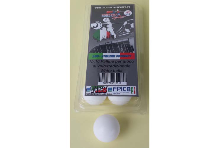 Set 10 palline per calciobalilla Roberto Sport, accessori professionali con peso e dimensioni regolamentari per prestazioni ottimali e lunga durata