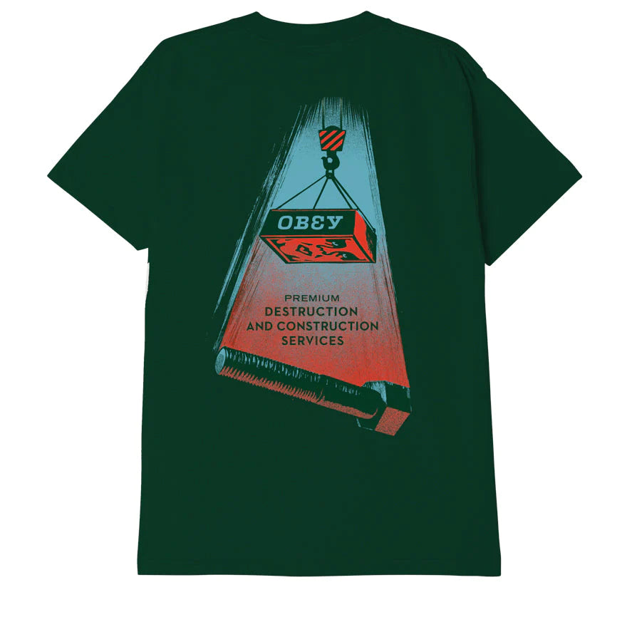 Obey Destruction And Construct Classic short sleeve T-Shirt 165263434 forest