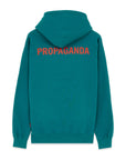 Propaganda Sweatshirt with hood and kangaroo pocket Logo Hoodie 22FWPRFE805-41 petrol