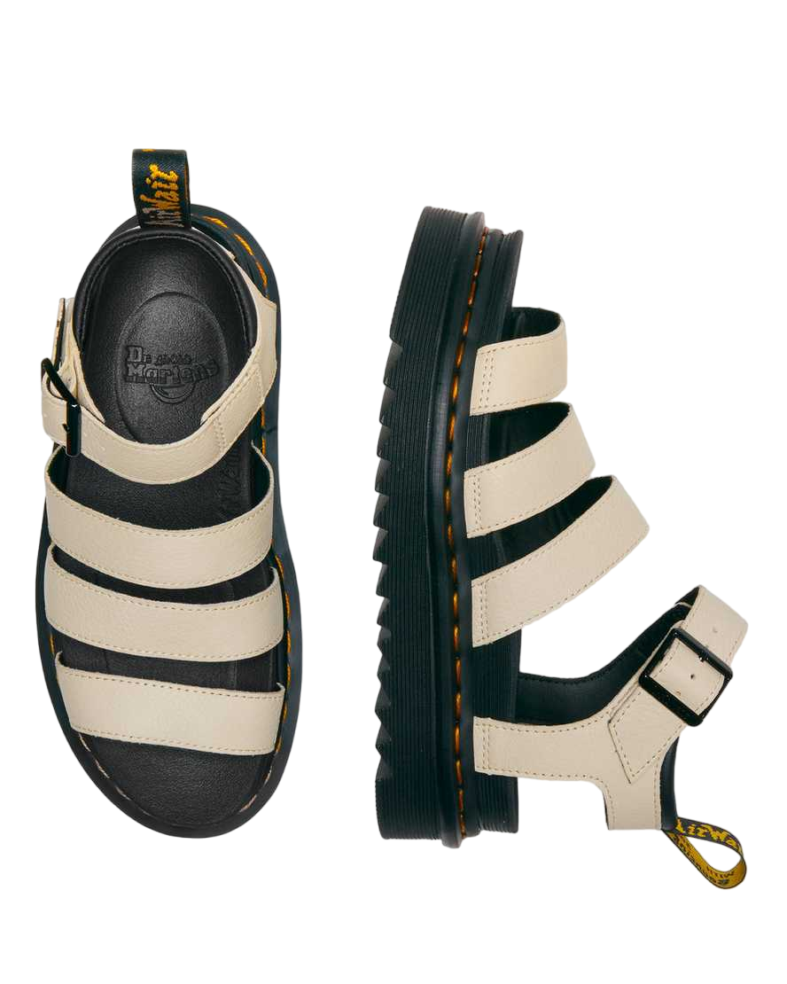 Dr. Martens Women&#39;s Pisa leather sandal with Blaire straps 30706292 parchment beige 