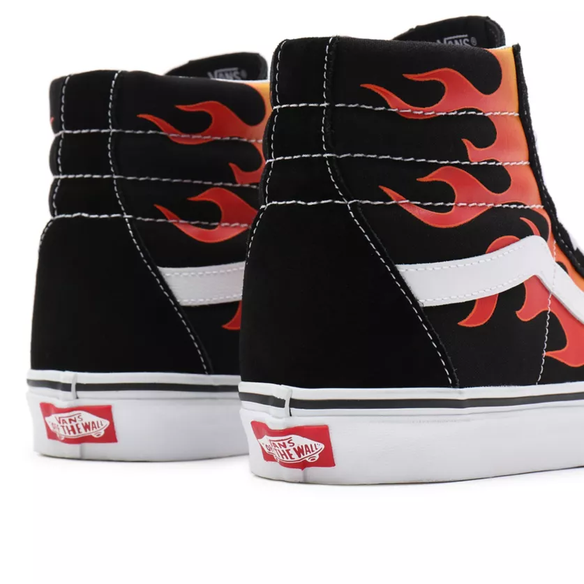 Vans Sneakers for men and women with flame pattern Sk-8Hi Reissue Flame VN0A2XSBPHN1 black-white-flames