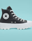 Converse scarpa sneakers da donna in pelle Lugged HI Chuck Taylor All Star 567164C nero bianco