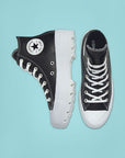 Converse women's shoe sneakers in leather Lugged HI Chuck Taylor All Star 567164C black white