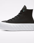 Converse scarpa sneakers da donna con zeppa Surface Fusion Lift Chuck Taylor All Star 571675C nero bianco