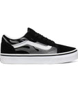 Vans boys' sneakers shoe in canvas and suede with gray flames Old Skool VN0A4UHZWKJ1 black-white