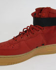 Nike scarpa alta in pelle e canvas SF Air Force 1 Mid 917753 600 dune red