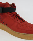 Nike scarpa alta in pelle e canvas SF Air Force 1 Mid 917753 600 dune red