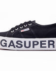 Superga women's sneakers shoe with wedge COTW OUTSOLE LETTERING 2790 S00FJ80-999 black