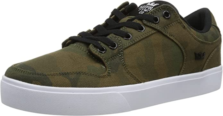 Supra men&#39;s sneakers shoe in camouflage green Vaider LC S86017 canvas