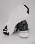 Skechers scarpa sneakers da donna Fashion Fit Style Chic 12703 BKW nero grigio