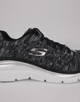Skechers scarpa sneakers da donna Fashion Fit Style Chic 12703 BKW nero grigio