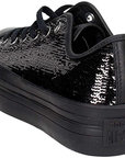 Converse women's sneakers with black sequins and black wedge 558984C