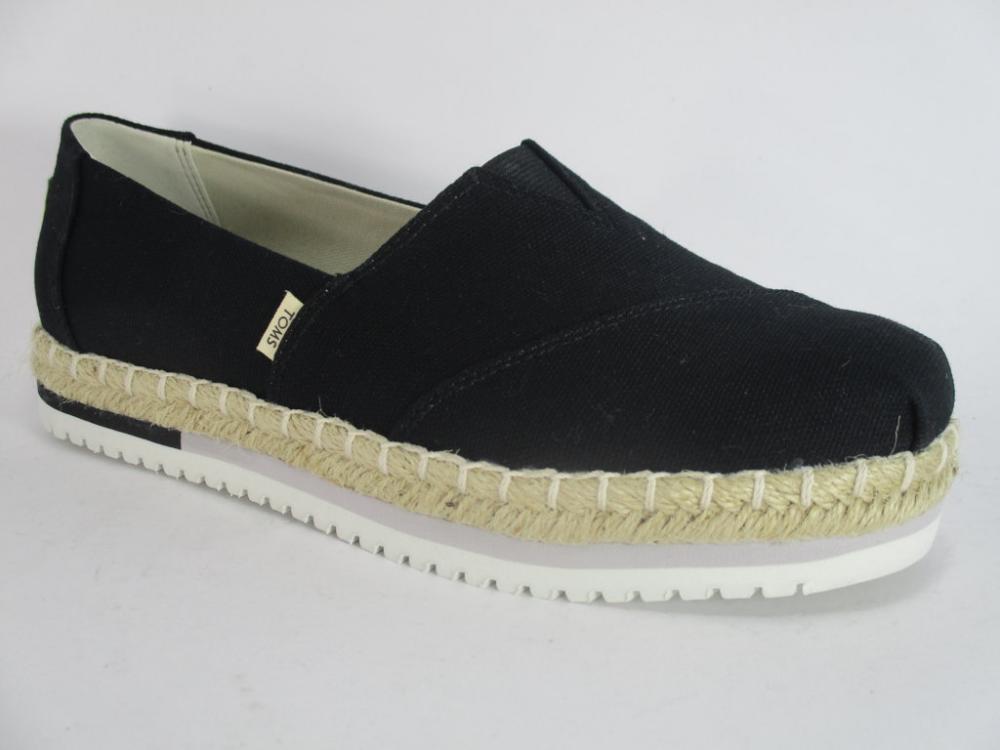 Toms scarpa espadrillas da donna Platform Alpargata Heritage Canvas 10013501 nero