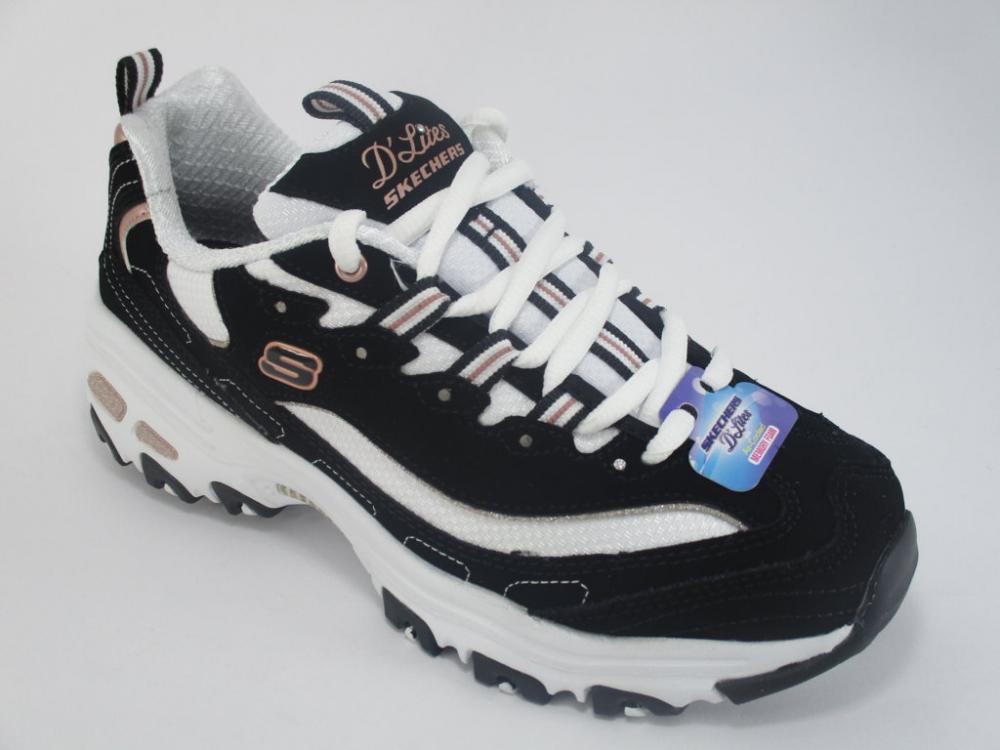 Skechers scarpa walking da donna D&#39;Lites Devoted Fan 13154/BKRG black