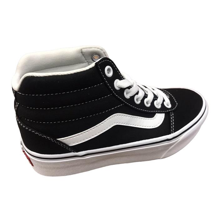 Vans women&#39;s sneakers shoe with Ward Hi wedge in canvas VN0A4BUC1WX1 black white