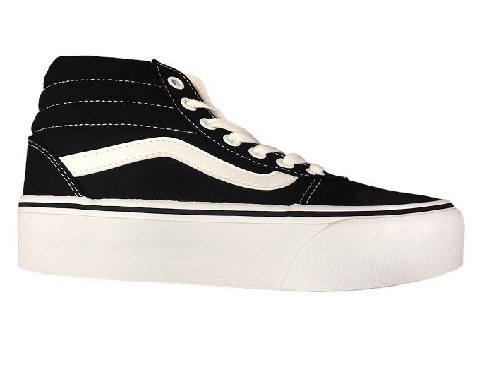 Vans women&#39;s sneakers shoe with Ward Hi wedge in canvas VN0A4BUC1WX1 black white