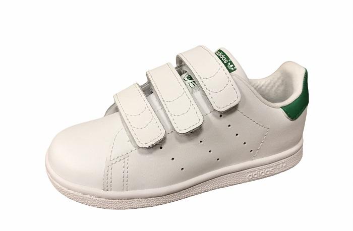 Adidas Original children&#39;s shoe with strap Stan Smith CF I BZ0520 white-green