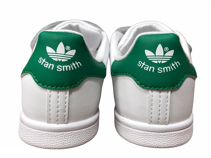 Adidas Original scarpa da bambino con strappo Stan Smith CF I BZ0520 bianco-verde