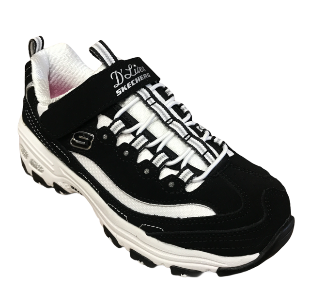 Skechers sneakers for girls and boys D&#39;Lites Crowd Appeal 80588L BKW black white