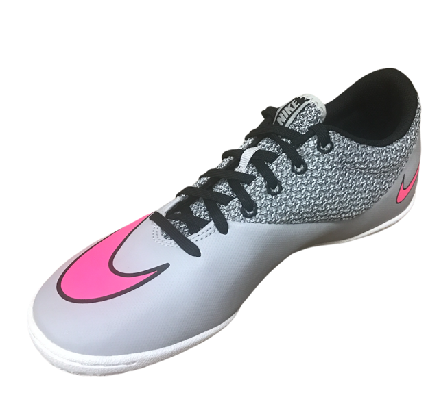 Nike men&#39;s indoor soccer shoe Mercurialx Pro IC 725244 060 gray pink