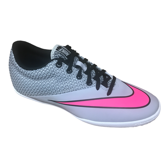 Nike men&#39;s indoor soccer shoe Mercurialx Pro IC 725244 060 gray pink