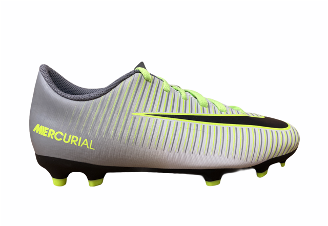 Nike boys&#39; football boot Mercurial Vortex III FG 831952 003 platinum black yellow