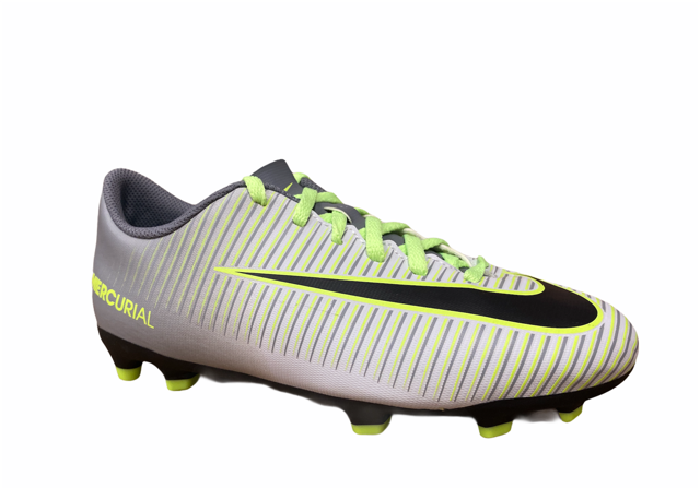 Nike boys&#39; football boot Mercurial Vortex III FG 831952 003 platinum black yellow