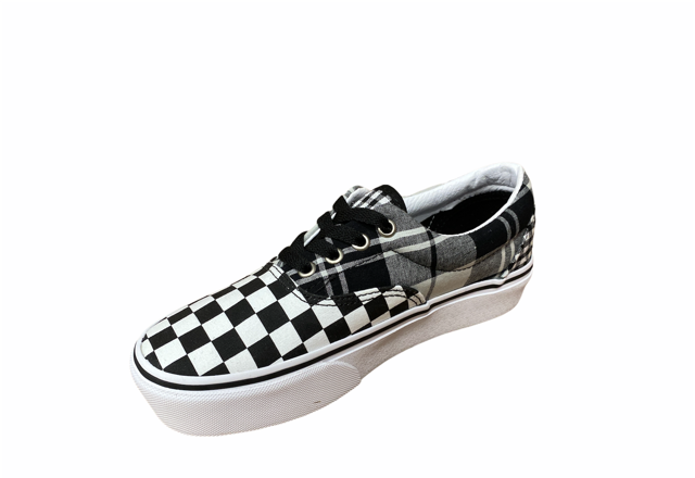 Vans women&#39;s sneakers shoe with Era Platform wedge with checked pattern VN0A3WLUVYD1 white black