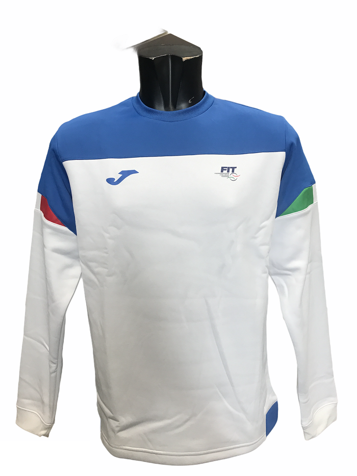 Joma felpa girocollo Sweatshirt Federazione Tennis Italy FIT101840207 bianco