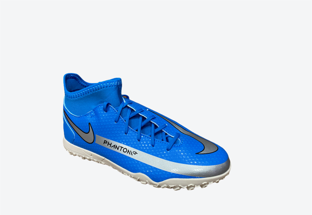 Nike scarpa da calcetto da ragazzo Phantom GT Club DF TF CW6729 400 blu-argento