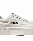Fila scarpa sneakers in tela con zeppa da donna Sandblast 1011209.1FG bianco