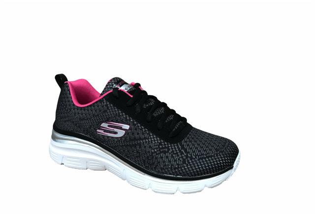 Skechers women&#39;s sneakers shoe Fashion Fit Bold Boundaries 12719 BKHP black pink