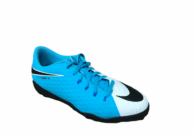 Nike Hyperveomx Phelon III TF boy&#39;s soccer shoe 852598 104 white light blue