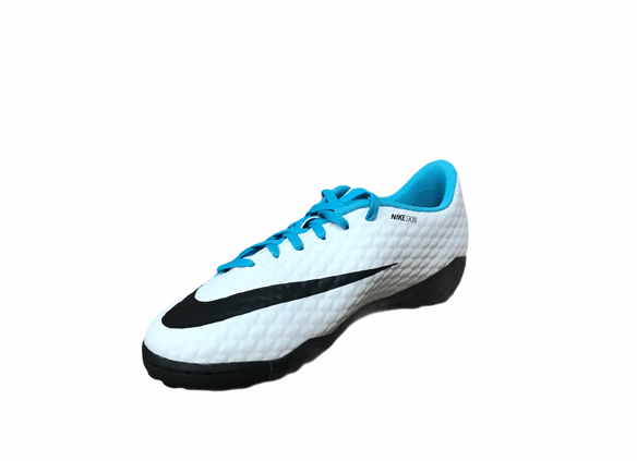 Nike scarpa da calcetto da ragazzo Hyperveomx Phelon III TF 852598 104 bianco azzurro