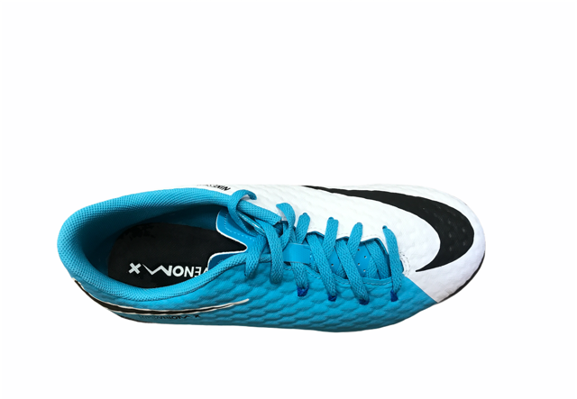Nike Hyperveomx Phelon III TF boy&#39;s soccer shoe 852598 104 white light blue