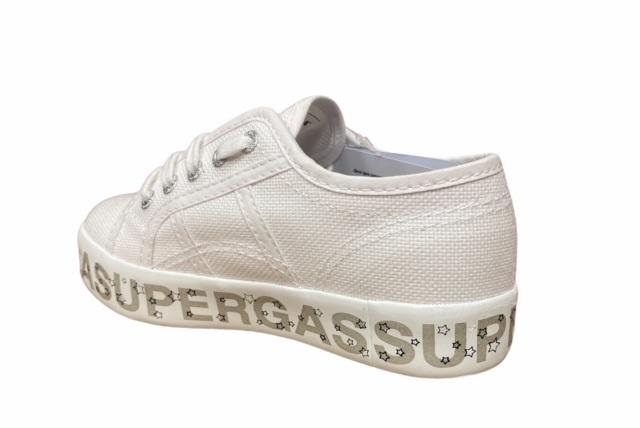 Superga Lettering Printed S81152W AC4 white girl&#39;s wedge sneaker shoe