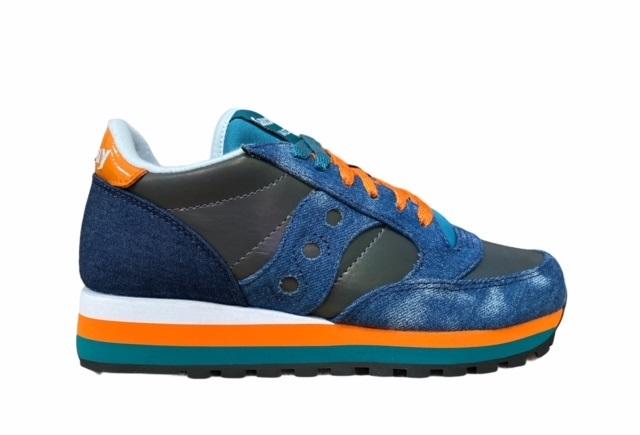 Saucony Original women&#39;s sneakers shoe Jazz Triple S60567-2 denim blue-orange