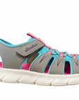 Skechers sandalo da bambina Flex Sandal Aqua Steps 86939/GYTQ grigio-turchese