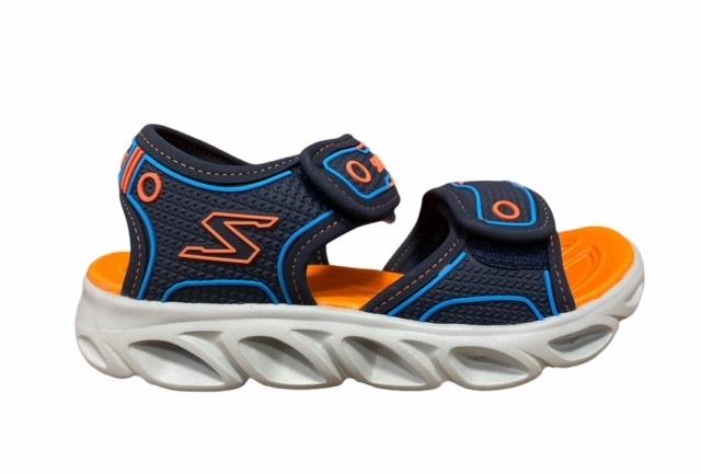 Skechers saldalo da bambino con luci Lights Hypno Splash 90522L/NVOR blu-arancione