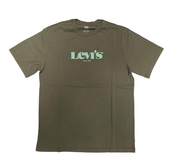 Levi&#39;s T-shirt in cotone da uomo 1873 161430295 verde militare