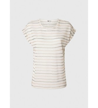 Pepe Jeans women&#39;s linen t-shirt with Olaya striped print PL505461 0AA multi