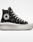 Converse women's high wedge sneakers Chuck Taylor All Star Move Platform Mystic Crystals A03725C black-natural ivory 
