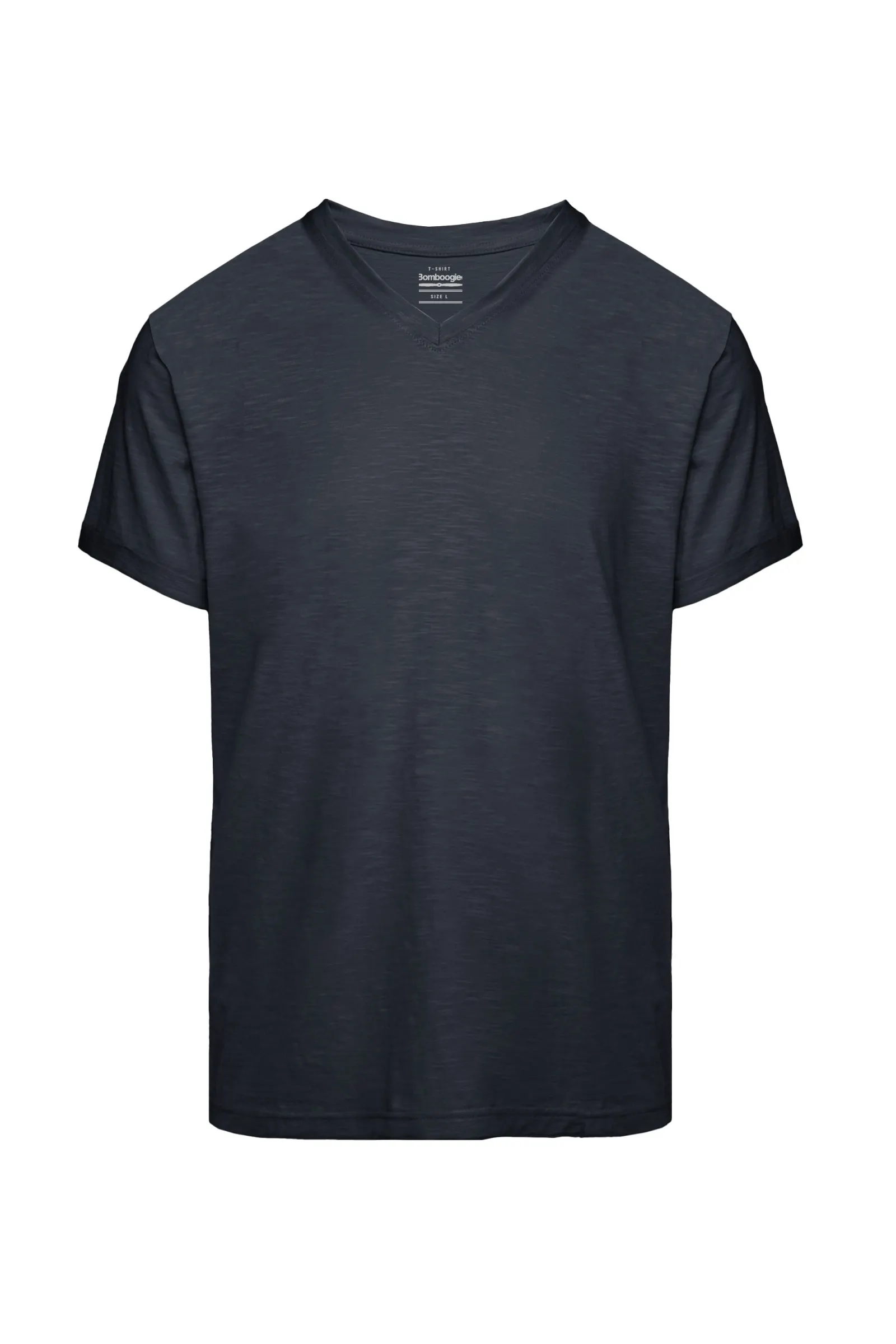 Bomboogie T-shirt da uomo in cotone con scollo a V in jersey fiammato TM7904TJSSG 297 blue poseidone