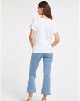 CafèNoir Women's short sleeve t-shirt Denim print C7JT0105 W001 white