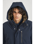 Canadian Parka for men with zip pockets and hood City CN.G221352/DKNAV dark blue 