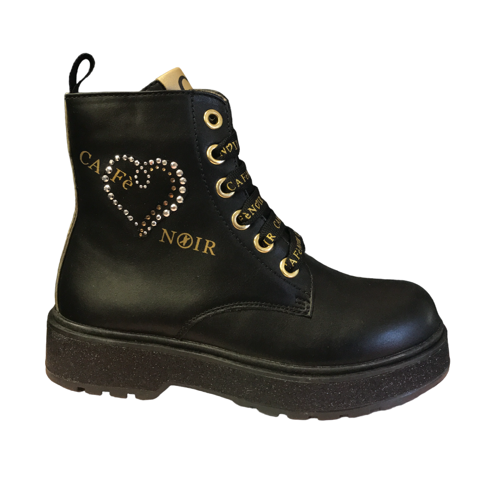 CafèNoir stivaletto da bambina con Zip laterale C-1450 nero
